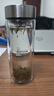 希諾（heenoor）抗菌玻璃杯雙層防燙辦公車(chē)載水杯男高檔泡茶杯子X(jué)N-9303 360mL 曬單實(shí)拍圖