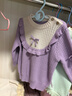 巴厘小豬女童毛衣2025新秋冬兒童線(xiàn)衣甜美可愛(ài)秋裝純棉上衣女寶寶針織衫 紫色 90 曬單實(shí)拍圖