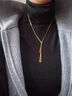 DAVA奧特萊斯撤柜清倉18K金夏季簡(jiǎn)約幾何項鏈感鎖骨鏈首飾女配飾 217幾何抽拉項鏈 曬單實(shí)拍圖