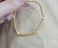老廟黃金手鏈足金絲絨拉絲珠小金珠手鏈生日節日禮物送女友送老婆 約1.7g 曬單實(shí)拍圖