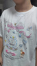 左西女童短袖T恤7A抑菌兒童手繪夏季2026新款女孩超好看半袖 白色 160 曬單實(shí)拍圖