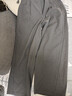 GXG男裝 闊腿褶皺設計西裝褲通勤寬松長(cháng)褲休閑褲男 麻灰色 180/XL 曬單實(shí)拍圖