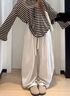 棠暖白色闊腿褲女2026新款夏季薄款亞麻垂墜感老錢(qián)風(fēng)梧桐彎刀山本褲子 白色常規款 （推薦身高155-165CM） S  建議（90-105斤）選 曬單實(shí)拍圖