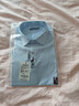 才子（TRIES）萊賽爾長(cháng)袖襯衫豎條紋提花刺繡標商務(wù)休閑職業(yè)正裝男襯衣 藍色 XL 40(175/92A) 曬單實(shí)拍圖