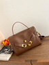 CADUNI KAISER包包女包牛皮小眾凱莉包百搭手提單肩包生日禮物高級感送女友老婆 【焦糖色】實(shí)用走心 時(shí)尚輕奢新款高端樣子斜挎包 曬單實(shí)拍圖