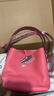 瓏驤（LONGCHAMP）瓏驤包Le Roseau女包手提包竹節包單肩斜挎水桶包石榴紅 曬單實(shí)拍圖