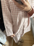 MUJI[自營(yíng)限定款]女士無(wú)側縫 雙層紗織睡衣  軟棉棉內衣 淺粉色格紋 L 曬單實(shí)拍圖