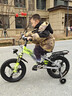 飛鴿兒童自行車(chē)3-6-10-12歲帶輔助輪小孩兒自行車(chē)腳踏車(chē)單車(chē) 綠色 一體輪 避震前叉 后座版+悍馬輔助輪+側支撐 16寸【適合105-135厘米】 曬單實(shí)拍圖
