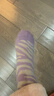倫洛弗襪子女紫色中筒襪日系學(xué)院風(fēng)雙針雙路復古韓版女士襪秋冬5雙裝 紫色雙針5雙 曬單實(shí)拍圖