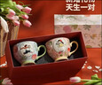 赟婭捧花男女孩咖啡杯碟套裝陶瓷新婚禮物伴手禮高級禮盒生日訂婚禮物 男孩女孩手繪早餐杯【禮盒】 500ml 曬單實(shí)拍圖