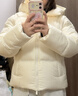 森馬（Semir）羽絨服女90絨子短款輕暖三防可愛(ài)花苞帽2025冬新款立體防風(fēng)外套 【正肩顯瘦廓形】奶白10501 S 曬單實(shí)拍圖