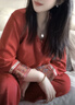 LULU CARTER100%桑蠶絲真絲睡衣國風(fēng)新中式輕奢高級感紅色本命年家居服禮盒裝 新中式套裝 【專(zhuān)柜禮盒款】現貨 L 建議【100-120】 曬單實(shí)拍圖