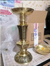 皇銅匠銅蠟燭臺燭臺燈銅管燭臺插蠟燭家用燭臺臺座結婚婚慶燭臺蠟燭臺 針尖款 10英寸榮華富貴 曬單實(shí)拍圖
