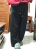 纖莉秀【直筒闊腿褲寬松鐮刀香蕉褲】大碼女裝加絨褲子胖mm冬新款0692 黑色 4XL 曬單實(shí)拍圖