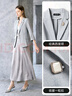 顏域七分袖灰色西裝女2025年早春新款氣質(zhì)百搭直筒西服通勤職業(yè)裝 淺灰 L 曬單實(shí)拍圖