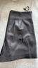 MO&Co.短褲皮褲PU皮素皮側拉鏈A字高腰小開(kāi)叉黑色短裙褲辣妹摩安珂 黑色-第2批 S 160 曬單實(shí)拍圖