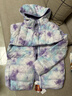 安奈兒（Annil）童裝男童女童輕薄羽絨服2024冬新款三防保暖外套 紫調花 170  曬單實(shí)拍圖