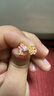 潮宏基 花韻蝴蝶薔薇花黃金耳釘女足金琺瑯耳飾不對稱(chēng)送女友禮物 計價(jià) 一對款 含硅膠耳堵 1.4g 曬單實(shí)拍圖