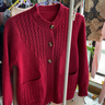 圓領(lǐng)毛衣外套女裝春秋2025新款寬松外搭上衣大碼洋氣短款針織開(kāi)衫 【紅色】 2XL 建議130-145斤 曬單實(shí)拍圖