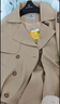 香影（xiangying）卡其色風(fēng)衣女中長(cháng)款2026春裝新款西裝領(lǐng)雙排扣英倫風(fēng)休閑外套 卡其色 XS 曬單實(shí)拍圖