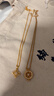 老鋪黃金古法手工足金項鏈 · 十字金剛杵(2號)鉆飾吊墜（金鏈款） 中號肖邦鏈款金重約13.6g 曬單實(shí)拍圖