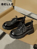 百麗復古抓皺牛津鞋女26春新質(zhì)感真皮英倫單鞋B3010AM6 黑色 35 曬單實(shí)拍圖