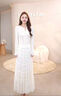歌力思（ELLASSAY）2026新款云上舞白溫柔松弛慵懶A字傘型荷葉邊半身裙女EWB371Q012 珠光白 M 曬單實(shí)拍圖