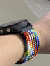 炫戴適用佳明Garmin手表fenix8/x7/x6/x5表帶透氣尼龍編織磁吸扣Forerunner255/265本能965表帶245運動(dòng) 磁吸扣編織表帶-彩虹 適用：佳明手表【22mm配快拆接頭】 曬單實(shí)拍圖