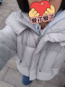 雪中飛羽絨服女25冬季新款短款寬松加厚連帽面包服外套35128 淺藍色 S (160) 125-145斤 曬單實(shí)拍圖