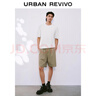 UR夏季新款男裝復古休閑松緊腰抽繩寬松短褲UML650065 綠卡其 30 曬單實(shí)拍圖