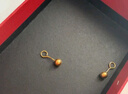 中銀鑫行黃金耳飾999足金光珠黃金耳釘女生日禮物送女生彎鉤送女友 光面耳釘一對（克重多退少補） 約0.32g 曬單實(shí)拍圖