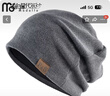 莫代爾帽子男士春秋冬季套頭帽韓版潮透氣包頭帽男帽寬松休閑光頭針織帽  B34大碼薄深灰  適合頭圍57-60cm 曬單實(shí)拍圖