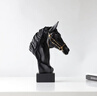 雅尊（AZERA）藝術(shù)馬頭擺件輕奢雕塑侘寂風(fēng)高級感玄關(guān)客廳電視柜書(shū)房酒架裝飾品 黑色 曬單實(shí)拍圖