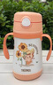 膳魔師（THERMOS）兒童保溫杯小容量吸管杯不銹鋼把手暢吸杯幼兒園學(xué)生水杯 TCKC 橙色305ml（可備用吸管） 曬單實(shí)拍圖
