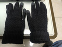 可觸屏騎行保暖手套戶(hù)外運動(dòng)女加絨加厚棉防寒毛線(xiàn)手套秋冬男耐用 黑色【雙指觸屏 親膚保暖】 均碼 曬單實(shí)拍圖