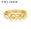 謝瑞麟（TSL）38婦女節禮物黃金戒指心連心女開(kāi)口鏤空結婚足金指環(huán)YL950 約1.8g 曬單實(shí)拍圖