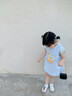 優(yōu)奇女童連衣裙套裝夏季女寶寶超萌小鴨背帶連衣裙兒童背心裙子兩件套 小鴨子 90 曬單實(shí)拍圖