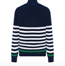 納維凱爾意大利小帆船半開(kāi)領(lǐng)針織衫女翻領(lǐng)條紋毛衣2334043501 藍/白 M  曬單實(shí)拍圖