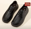 意爾康男鞋羊皮系帶商務(wù)休閑皮鞋軟底軟面爸爸鞋 59748W 黑色    43    曬單實(shí)拍圖