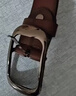 女士皮帶牛皮復古簡(jiǎn)約百搭腰帶女韓版通用學(xué)生時(shí)尚休閑針扣褲帶窄 槍扣-咖色 110cm 曬單實(shí)拍圖