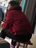 麗依歆加絨加厚短外套女2025秋冬新款洋氣大毛領(lǐng)保暖小個(gè)子短款上衣夾克 酒紅色 XL 110-120斤 曬單實(shí)拍圖