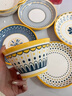 佩爾森（CERAMICS）北歐碗家用創(chuàng  )意高腳米飯碗陶瓷釉下彩餐具復古小碗吃飯斗笠碗 5英寸碗混色6個(gè)裝 曬單實(shí)拍圖