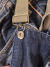馬登工裝美式復古情侶甲板背帶褲水洗丹寧直筒闊腿牛仔褲休閑長(cháng)褲男潮 牛仔藍 2XL 曬單實(shí)拍圖