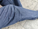 白鹿語(yǔ)春秋時(shí)尚通勤牛仔褲無(wú)腰頭設計寬松顯瘦長(cháng)款休閑褲女 深藍色 M  曬單實(shí)拍圖