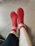 貓人女士襪子女秋冬季中筒襪女100%純棉堆堆襪抗菌防臭吸汗百搭5雙裝 曬單實(shí)拍圖