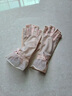 雪滋綺春夏季女士冰絲蕾絲半指防曬手套 露指薄款 可觸屏開(kāi)車(chē)騎行紫外線(xiàn) 米色（宛若清影 半指） 曬單實(shí)拍圖