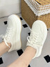 卓詩(shī)尼自營(yíng)厚底小白鞋女款2026春新款復古百搭休閑鞋 米白色    37    曬單實(shí)拍圖