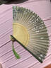 臻臻上品扇子女古風(fēng)絲綢折扇中式古裝漢服舞蹈扇折疊扇中國特色禮品送老外 7寸綠色烤漆扇骨花蝶 曬單實(shí)拍圖