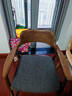 方迪實(shí)木圈椅水曲柳椅子家用餐椅化妝椅扶手椅北歐總統椅牛角椅靠背椅 水曲柳木胡桃色【麻灰座面】 曬單實(shí)拍圖