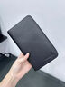 袋鼠卡包男士真皮多卡位證件包收納包大容量銀行卡套拉鏈身份證保護套 黑色【帶拉鏈-60卡位】 曬單實(shí)拍圖
